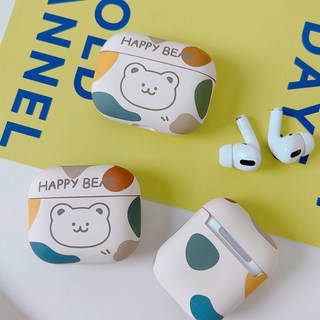 AirPods 保護套 彩泥磨砂 小熊圖案 女款 生日禮物, 乳白色,AirPods Pro/Pro第2代