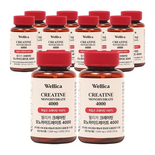 웰리카 프리미엄 크레아틴 모노하이드레이트 4000, 10개, 120정