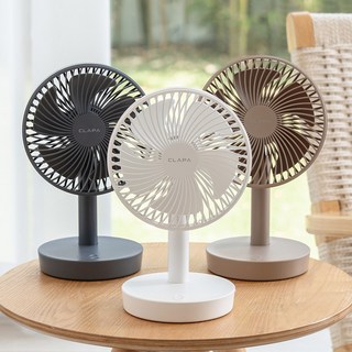 클래파 탁상용 미니 무선 사무실 캠핑 선풍기 소형, BEF-D400W, 화이트