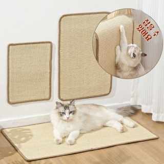 Star Fun 수직 벽걸이 고양이 스크래쳐 무자국 부착식 클라이밍, 1개, 갈색