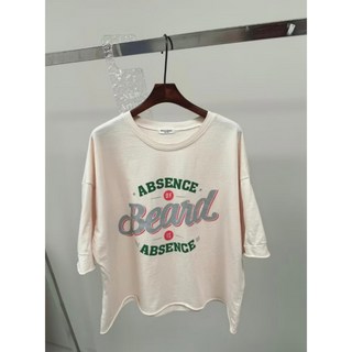 StephenieX 美式休閒水洗T恤 - 正韓現貨, 杏