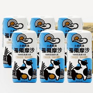 小農精選 福爾摩沙 100%生乳保久乳 200ml x24瓶/箱, 1個, 6瓶/組