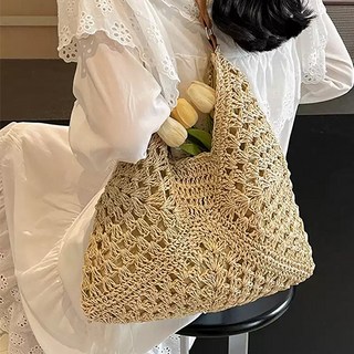 NAERSI 여성 여름가방라탄백 왕골가방 휴양지 숄더 토트백