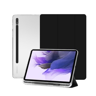 니하 갤럭시 탭 S8플러스/ S7플러스 / S7FE 클리어 S펜 수납 케이스, 블랙