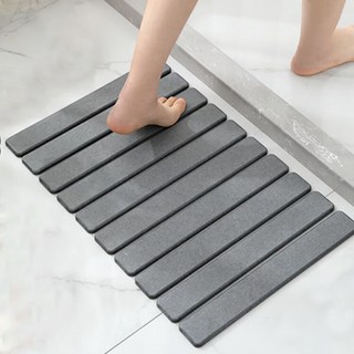 리보아 주방 규조토 발매트 딱딱한 화장실 욕실 앞 발매트, 연그레이