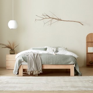 바르숲 편백나무 통원목 무헤드 침대프레임, SS(슈퍼싱글), 300mm(기본)