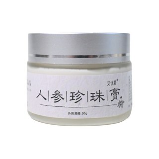 DR精選美妝平價店人蔘珍珠貴㛿膏50g素顔霜，提亮膚色保濕滋潤，妝養合一打造自然光澤美肌, 1個, 人參珍珠膏