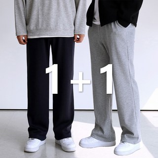 [맨즈북] 2장세트 남자 빅사이즈 롱와이드 츄리닝 일자 트레이닝팬츠 7color