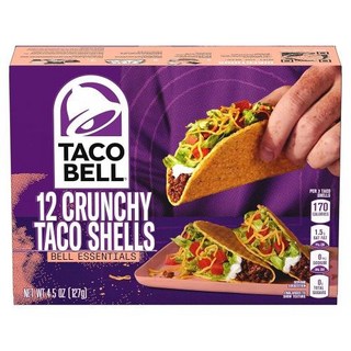 Taco Bell 바삭한 타코 쉘 (12개입 박스), 소고기, 닭고기, 타코, 12 Count (Pack of 12), 12개
