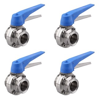 파란색 트리거 손잡이 나비 밸브 스테인리스 304 트라이 클조명 1.5인치 4X, 1개