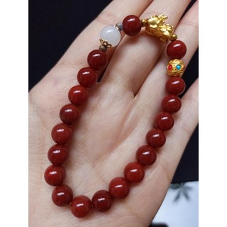 南紅瑪瑙 金貔貅 設計款 手串 瑪瑙手珠