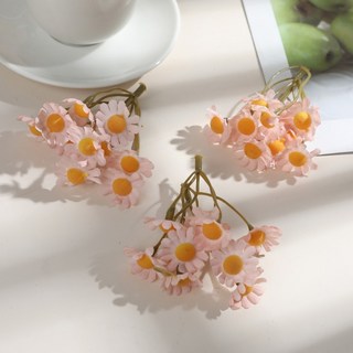 嗨購 仿真小雛菊花草 居家裝飾DIY配飾塑膠絹花擺設, 3, 1個