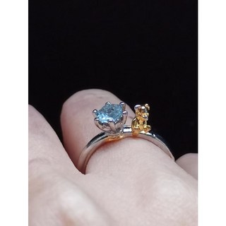 托帕石 紫水晶 黃水晶 橄欖石 立體小熊 925銀 活圍 戒指