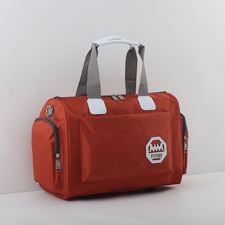 韓版大容量行李包手提旅行袋女結實防水健身包男可摺疊運動斜挎包, 深藍色 肩帶 可套拉桿,大號