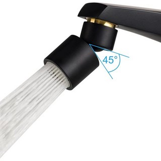 히벤트 NSFANSICAN 61 인증 주방 수도꼭지 에어레이터 CUPC 인증 360도 회전 분무기 2 워터 플로우 분무기 모드 수도꼭지 익스텐더-5564인치-27UNS 여성용, Matte Black, Matte Black