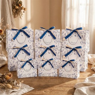 핏템 튼튼한 고급 쇼핑백 9개(소 중 대3P), 블루