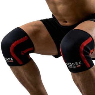 엔듀어엑스 ENDURX 헬스 무릎보호대 네오프렌 7mm 니슬리브 2개 1set, 블랙+레드, 1세트
