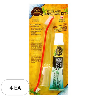 부들부들 에코랜드 반려동물 치약칫솔세트, 70g, 4세트