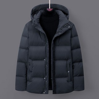 AOKADA 중년 남성 오리털 후드 집업 덕 다운 패딩 점퍼 아우터