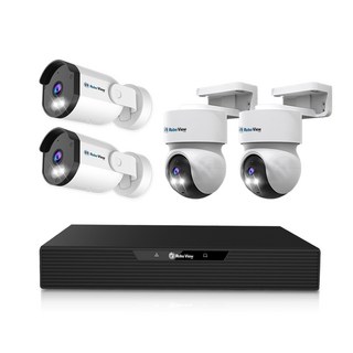 글로벌아이넷 로보뷰 NVR 8채널 AI CCTV POE 녹화기 4K UHD N5 2대+A7 2대, 1개, 4K NVR + N5 2대 + A7 2대 세트