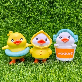 SKFARM 다양한 오리 피규어 3종 테라리움 장식 화분 미니어쳐, 4세트