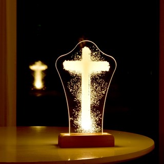 [빛으로 전하는 은혜] 십자가 아크릴 LED 무드등