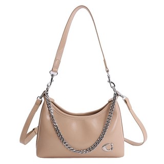 復古簡約手提餃子包包 高級質感 百搭單肩斜挎包, 卡其色