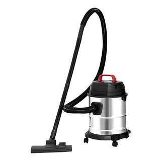 多功能乾濕兩用桶式吸塵器，大容量不鏽鋼桶身，家用/商用/工業用, 黑色+銀色, 吸塵器25L標配款【塑膠延伸杆】