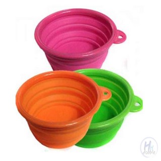 더블H샵 강아지 접이식 밥그릇 오렌지