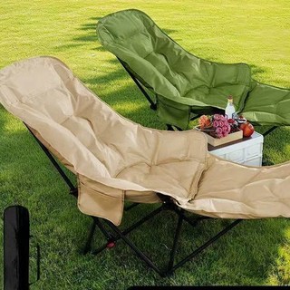 加棉折疊床午休床折疊椅便攜式野外露營釣魚凳輕便公園月亮椅擺攤躺椅 可調式折疊 露營椅 午休椅 大川椅 野餐椅, 1個, 天氣轉涼【秋冬加棉保溫款】,鐸宸黑【四擋加棉+加棉可拆卸腿托-可0