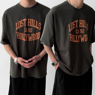 빠델 헐리우드 오버핏 프린팅 짐웨어 반팔티셔츠