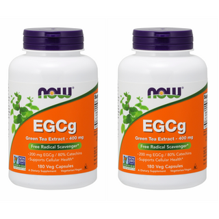 NOW Foods EGCg綠茶萃取素食膠囊 400mg, 180顆, 2罐