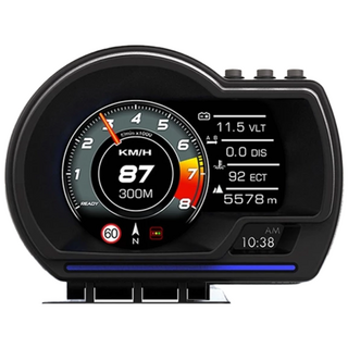 FLYone P6 液晶儀錶 OBD2 GPS測速提醒 抬頭顯示器，即時車速電壓顯示，GPS測速預警，多功能車用儀表, GPS測速版, 1套
