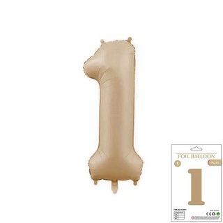 GIFTME5 焦糖色數字1造型鋁膜氣球 生日派對慶生紀念日周歲佈置, 數字1焦糖色, 焦糖色, 1個