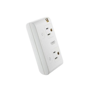 太星電工 MAX STAR 大間距3P二開二插分接式旋轉插座 AE033 電源管理分接器 壁插, 11cm, 白色, 1個