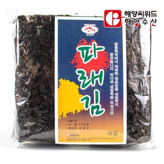 해양씨위드 상어표 파래김 100장 /국내산, 1g, 100개