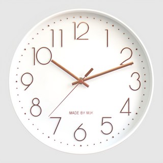 MJK 時尚閃亮無噪音掛鐘 300, 白玫瑰金