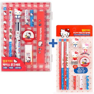헬로키티 문구세트 [케이스+피규어 연필보호캡], 1개, 헬로키티-ST0005
