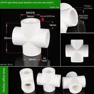 플렉시블 커플링 (Fexible coupling)Ppr 수도관 4 방향 조인트 코너 3 차원 다른 얼굴 동등한 직경 1/2IN 3, 09 25PPR  APZA
