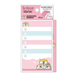 【莫莫日貨】日本製 MIND WAVE 吉祥物動物系列 待辦事項 列表式 便利貼 備忘錄 行程便利貼 (共5款), 1個, 03.微笑柴犬(粉紅)
