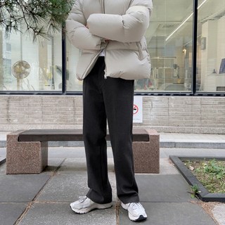 NEW毛呢休閒褲男士加厚秋冬季垂感西裝褲寬鬆韓版直筒闊腿