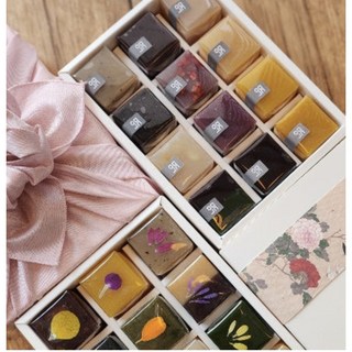 [모던양갱집] 달콤담백맛 12P 보자기포장 수제양갱세트 답례품 상견례선물 어르신 할머니 간식, 12개, 53g