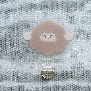 暖羊 warm sheep 暖羊手機夾片，透明色手機貼，適用於手機掛繩，附金屬扣環, 泰比, 1個