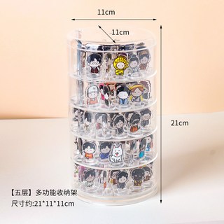 百檀圖 旋轉立牌收納盒 桌面亞克力 明星迷你小立牌展示架 防塵多層 臺灣出貨, 五層旋轉立牌收納盒, 1個