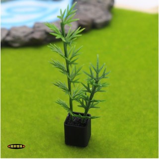 隨草憶境 迷你仿真龜背芋綠竹盆栽，室內綠植裝飾，客廳臥室擺設，袖珍微景觀模型, 綠竹盆