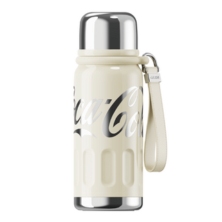 GERM可口可樂聯名保溫瓶 時尚粉嫩配色 大容量保溫保冷 方便攜帶, 星光白, 1個, 580ml