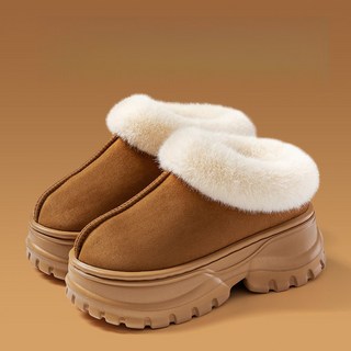 NEW-SALE 겨울용 7cm 키업 스노우 부츠 여성 신발 두꺼운 안감 보온성 강화 실내외 착용 가능 방한 보온 내구성 면화 신발 여성 겨울신발/방한화/여성 겨울부츠