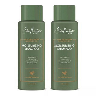 시어모이스처 남성용 생 시어 버터 & 마푸라 오일 모이스처라이징 샴푸, 2개, 444ml