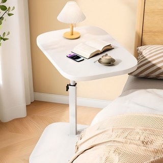 可調節高度邊桌 茶几, 白色