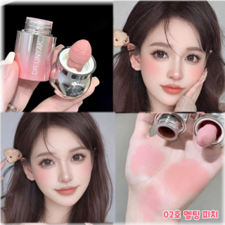 [ 초밀착 ] 제니로이드 아이돌 브러시형 리퀴드 블러셔 촉촉 밀착 볼터치, 1개, 02호 멜팅 피치